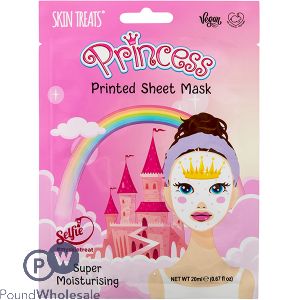 Skin Treats Princess Printed Super Moisturising Sheet Face Mask Cdu