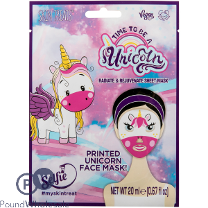 Skin Treats Unicorn Printed Face Mask Cdu