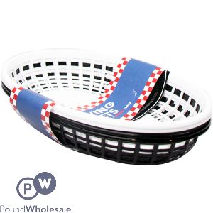 Bbq Assorted Colour Plastic Serving Baskets 4 Pack Cdu