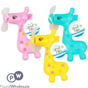 Oxycool Giraffe Wind-up Hand Fan Cdu Assorted Colours