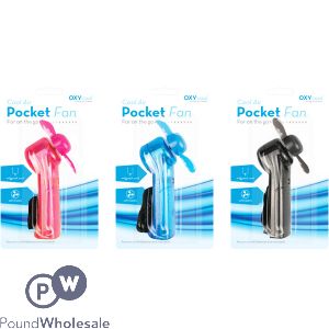 OXYCOOL POCKET FAN WITH NECK CORD ASSORTED COLOURS