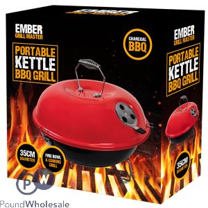EMBER PORTABLE KETTLE CHARCOAL BBQ GRILL 35CM