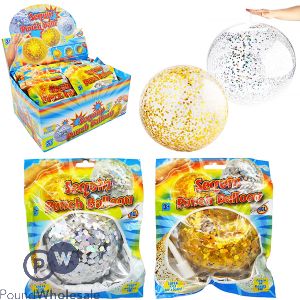 Sequin Punch Ball Balloon 90cm Cdu Assorted Colours