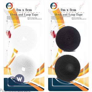 DID Hook &amp; Loop Tape Assorted Colour 2m X 2cm