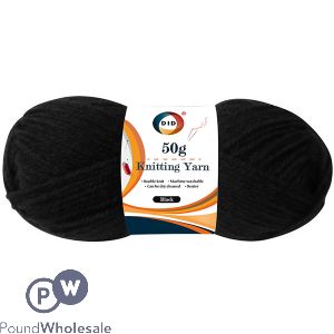 DID BLACK KNITTING YARN 50G