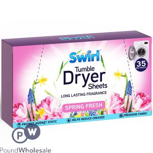 SWIRL SPRING FRESH TUMBLE DRYER SHEETS 35 PACK