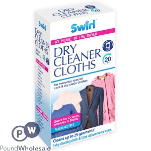 Swirl Dry Cleaner Cloths & Stain Remover Wipes 10 Pack