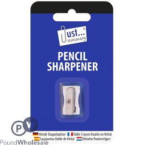 Just Stationery Single Metal Pencil Sharpener