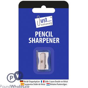 JUST STATIONERY SINGLE METAL PENCIL SHARPENER