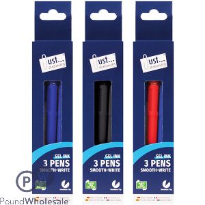 Just Stationery Luxury Smooth Write Pens 3 Pack Assorted Colours