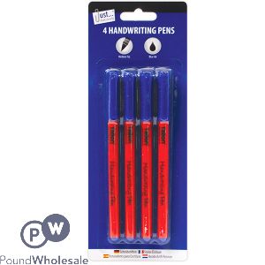 JUST STATIONERY BLUE INK HANDWRITING PENS 4 PACK