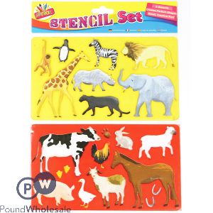 ARTBOX FUN ANIMALS STENCIL SET 2 PACK