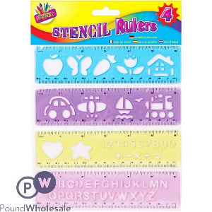 ARTBOX ASSORTED STENCIL RULERS 4 PACK