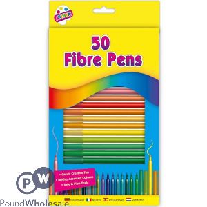 Artbox Assorted Fine Fibre Tip Colouring Pens 50 Pack