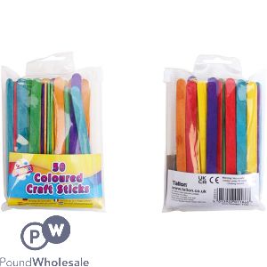 Artbox Assorted Colour Craft Sticks 50 Pack