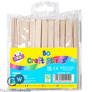Artbox Plain Craft Lolly Sticks 80 Pack