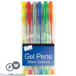 6pc GEL PENS GLITTER COLOURS