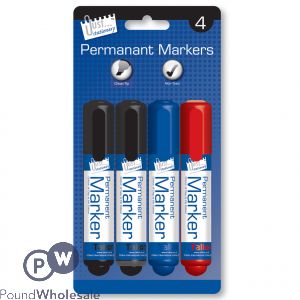 4 Permanant Markers Chisel Tip B/c