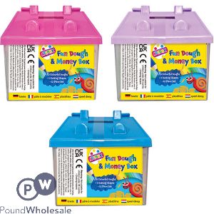 Artbox Fun Dough & Money Box Play Set 12pc Assorted Colours