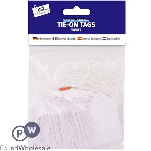 Just Stationery Pre-strung Tie-on Tags 36 X 53mm 100 Pack