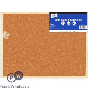 JUST STATIONERY CORK NOTICE BOARD &amp; ACCESSORIES 600 X 800MM