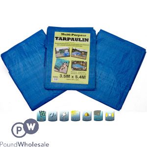 TARPAULIN BLUE/GREEN 3.5M X 5.4M