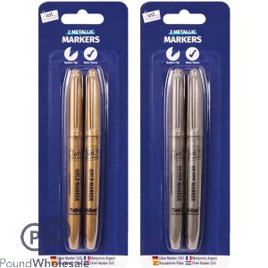 Just Stationery Silver & Gold Markers 2 Pack Assorted