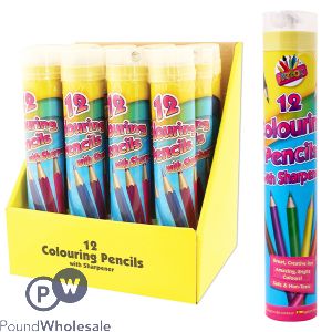 ARTBOX COLOURING PENCILS 12 PACK WITH SHARPENER CDU