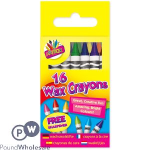 ARTBOX ASSORTED COLOUR WAX CRAYONS 16 PACK