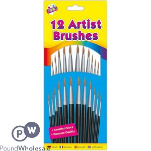 Artbox Natural Artist Brushes Assorted 12 Pack