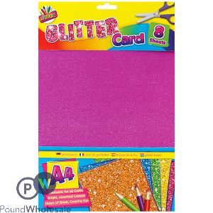 Artbox A4 Assorted Colour Glitter Card 8 Sheets