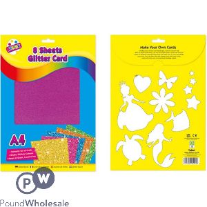 Artbox A4 Assorted Colour Glitter Card 8 Sheets