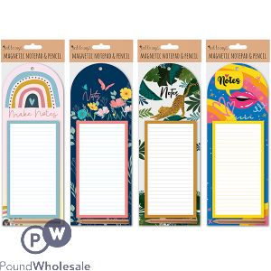 Just Stationery Magnetic Notepad &amp; Pencil Assorted