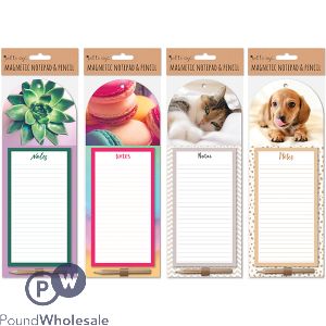 Just Stationery Magnetic Notepad &amp; Pencil Set Assorted
