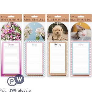Just Stationery Magnetic Notepad &amp; Pencil Set Assorted