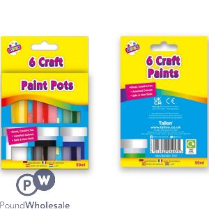 Artbox Craft Paint Pots Assorted Colours 6 Pack