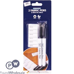 Just Stationery Fabric Pens &amp; Name Tag Labels 2 Pack