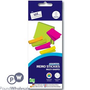 Just Stationery Neon Sticky Notes Assorted 