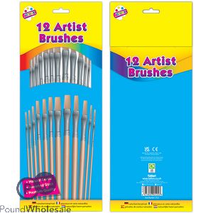Artbox Assorted Size Artist Paint Brushes 12 Pack