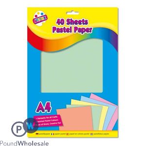 Artbox A4 Assorted Colour Pastel Paper 40 Sheets