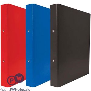 Just Stationery A4 Rigid Card Ring Binder Folder Assorted Colours