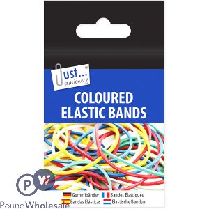 Just Stationery Assorted Colour Elastic Bands 30Gm