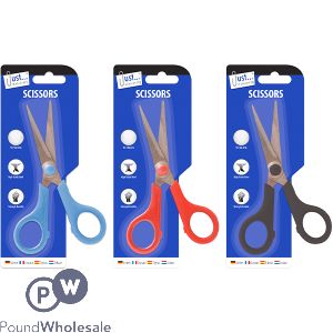 JUST STATIONERY 5.5&quot; STEEL SCISSORS ASSORTED COLOURS