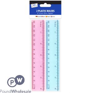 Just Stationery 6" Plastic Rulers 2 Pack