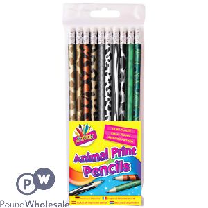 Artbox Eraser-Tipped Animal Print HB Pencils 10 Pack