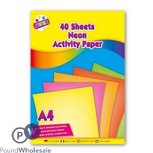 Artbox A4 Assorted Colour Neon Paper 40 Sheets