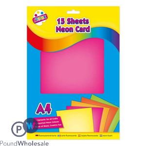 Artbox A4 Assorted Colour Neon Craft Card 15 Sheets