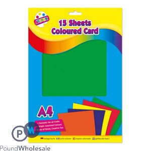 Artbox A4 Assorted Colour Craft Card 15 Sheets