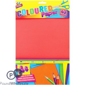 Artbox A4 Assorted Colour Craft Paper 40 Sheets