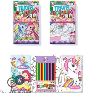 Artbox Unicorns & Mermaids Travel Colouring Set Assorted